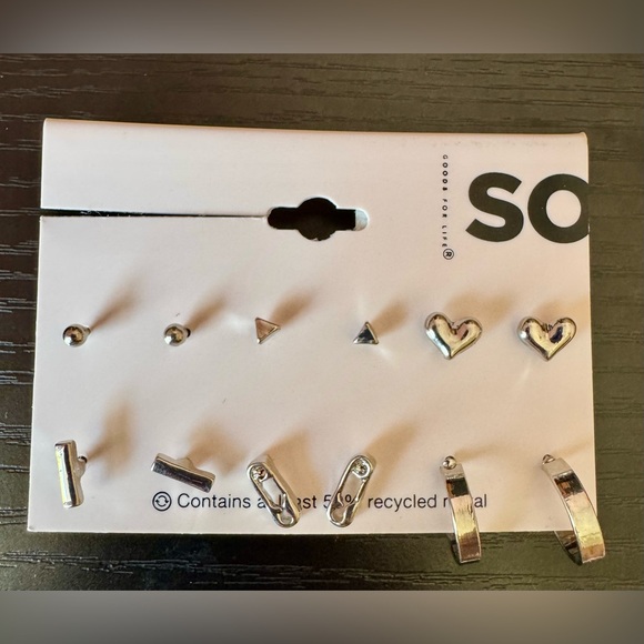 SO Silver Earring Set 6 Sets  NEW - Picture 1 of 4